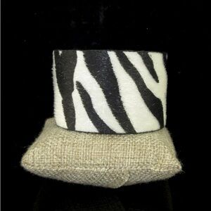 Zebra Print Wide Cuff Bracelet - Black & White